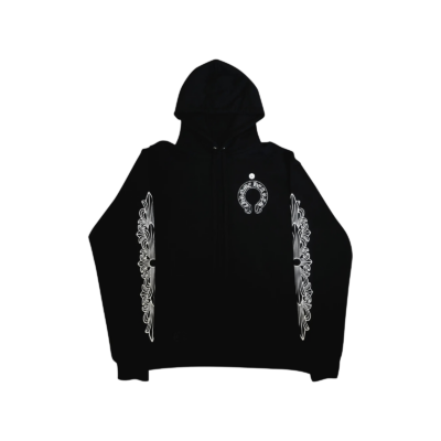 Chrome Hearts Horseshoe Floral Hoodie Black