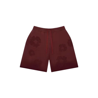 Faded Mono Cotton Wreath Sweatshorts « Beet Root »