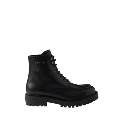 Prada Laced Leather Booties