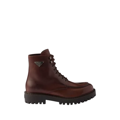 Prada Laced Leather Booties