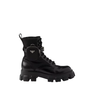 Monolith Brushed Leather And Re-Nylon With Pouch