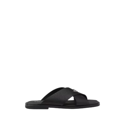 Saffiano Leather Crisscross Slides