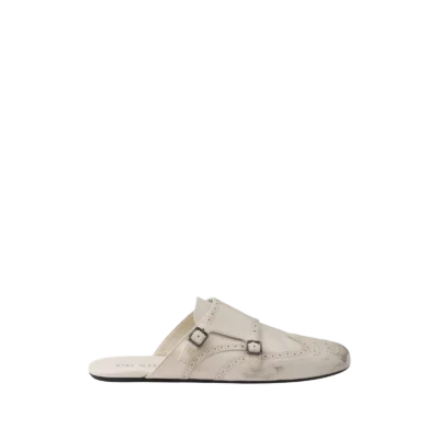 Shuffle Antiqued Leather Double Monk Strap Mules