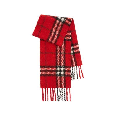 Écharpe En Laine D'Alpaga Mélangée Bouclée Check