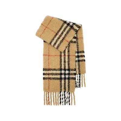 Écharpe En Laine D'Alpaga Mélangée Bouclée Check